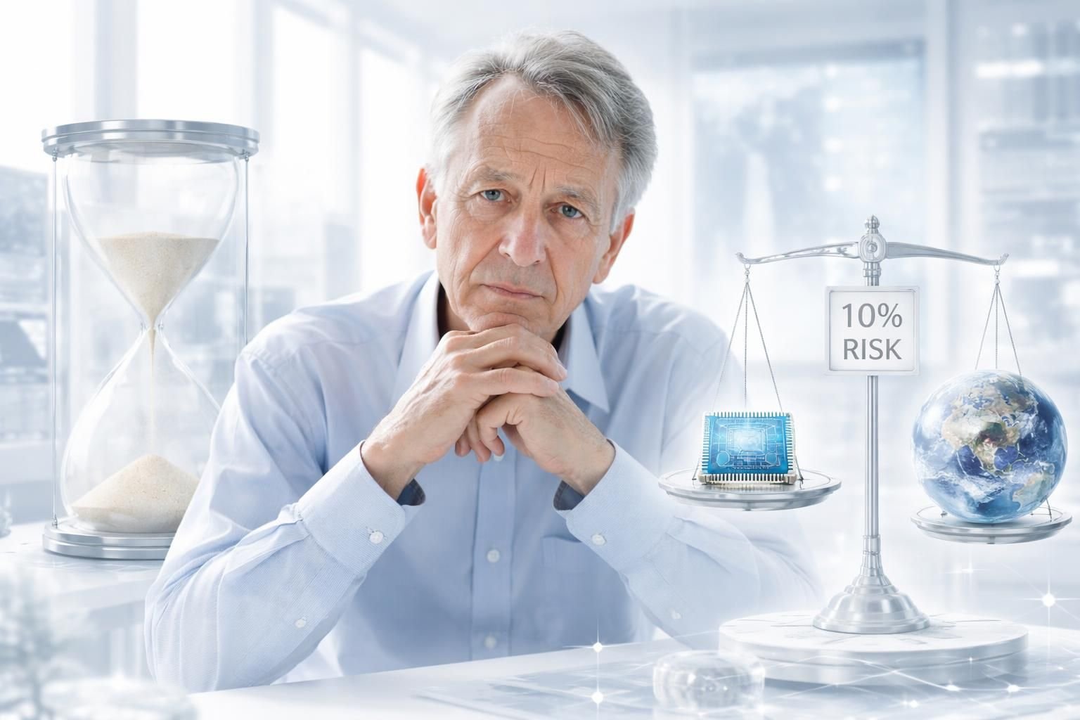 geoffrey hinton, pionnier de l'intelligence artificielle, met en garde contre un risque d'extinction avec une probabilité réaliste de 10 %, soulignant les défis éthiques et sécuritaires liés à l'ia.